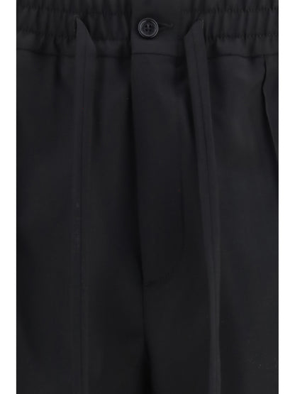 Valentino VLogo embroidered cotton gabardine Pants - Black