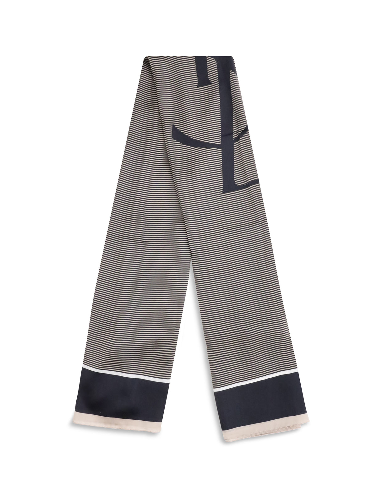 Saint Laurent Cassandre striped Stole - Navy/Ivory