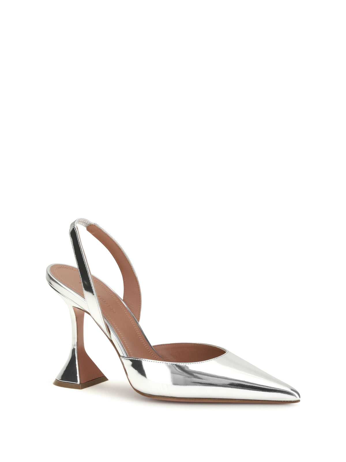 Amina Muaddi Holli mirror-finish Slingback Pumps - Silver Mirror