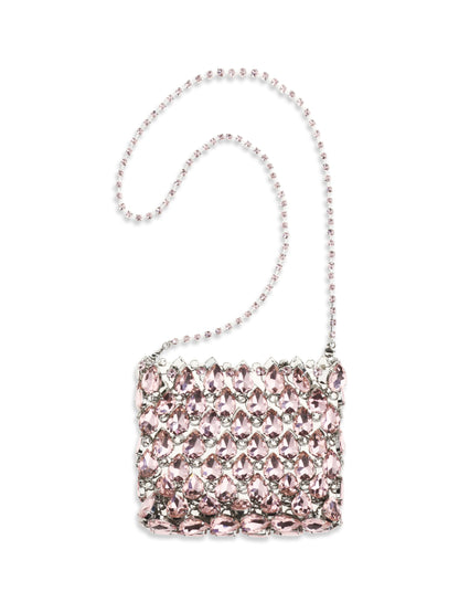 SELF-PORTRAIT Crystal mesh Pouch