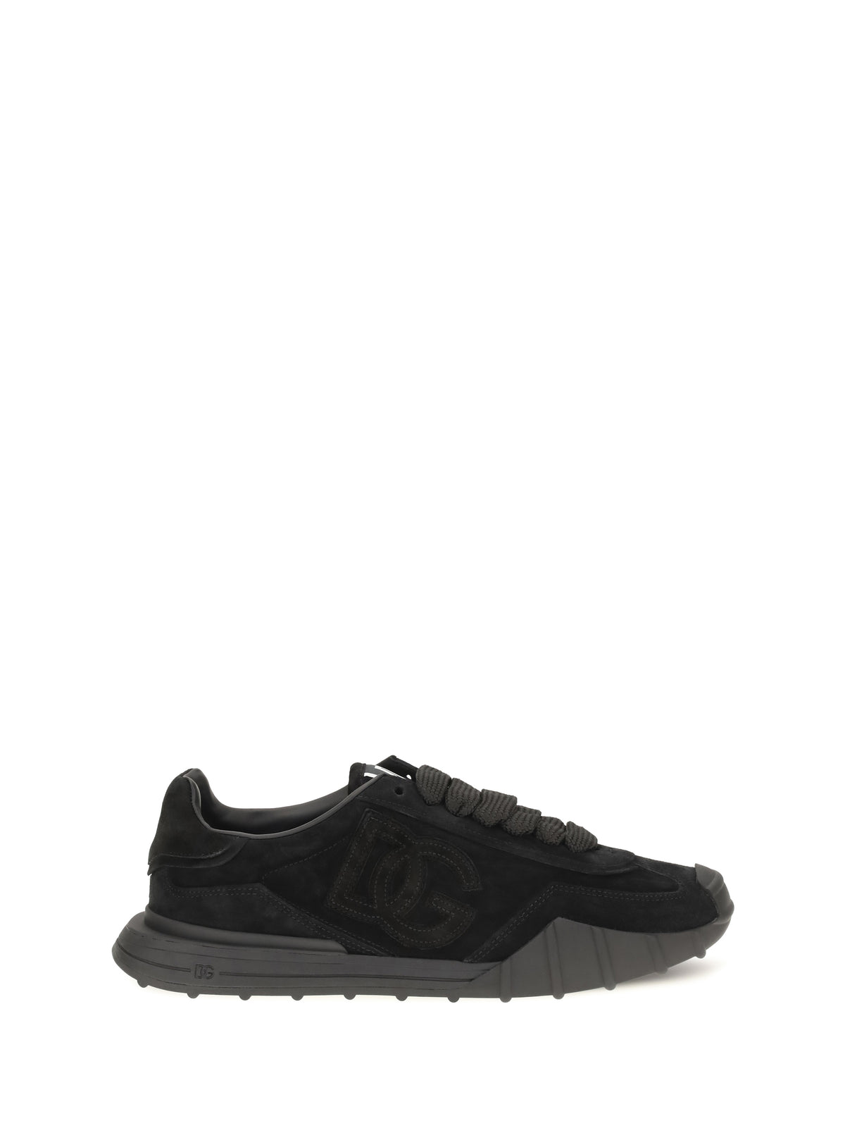 Dolce & Gabbana DG Athletic Sneakers in suede leather - Black/Black