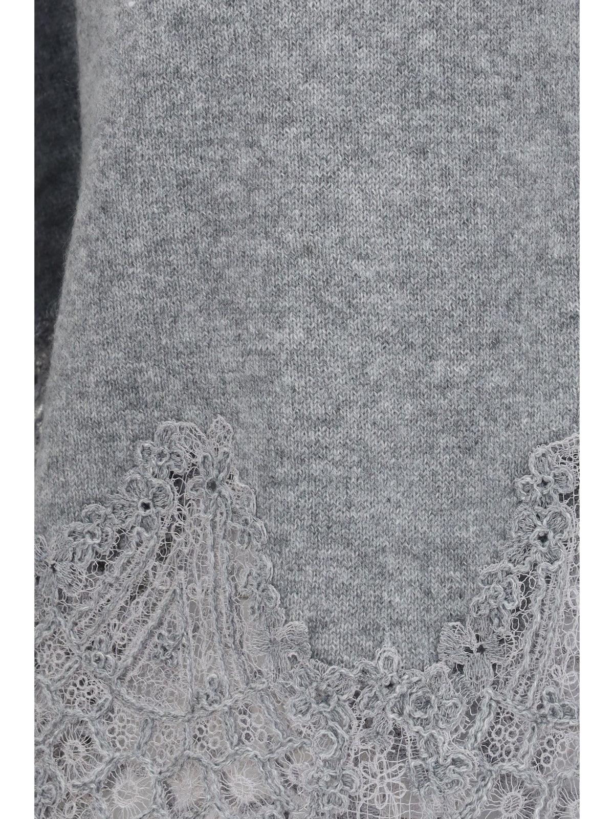 Ermanno Scervino Boat neck lace Sweater - Grey