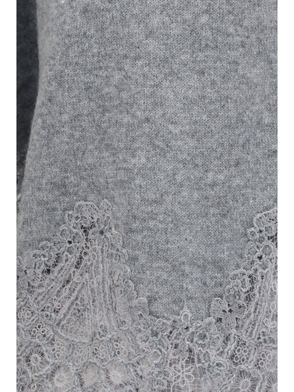 Ermanno Scervino Boat neck lace Sweater - Grey