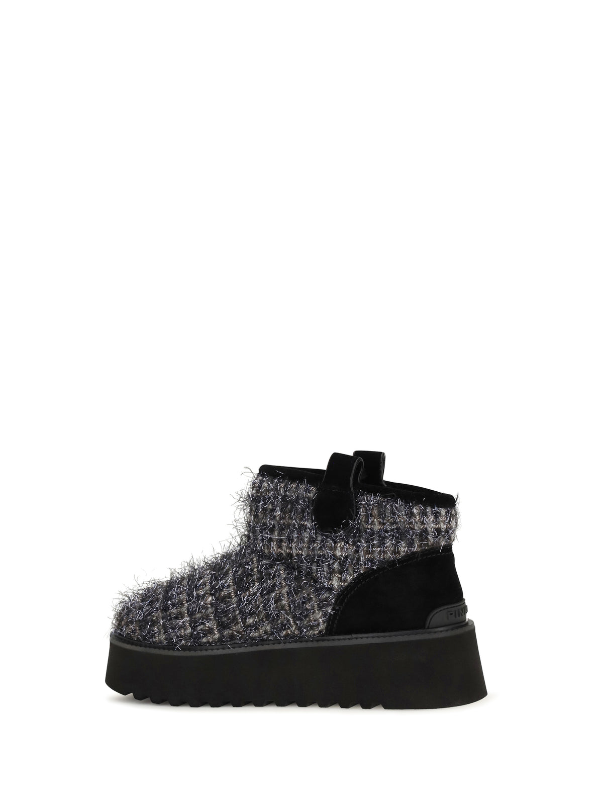 Pinko Tweed and lurex ankle Boots - Pewter