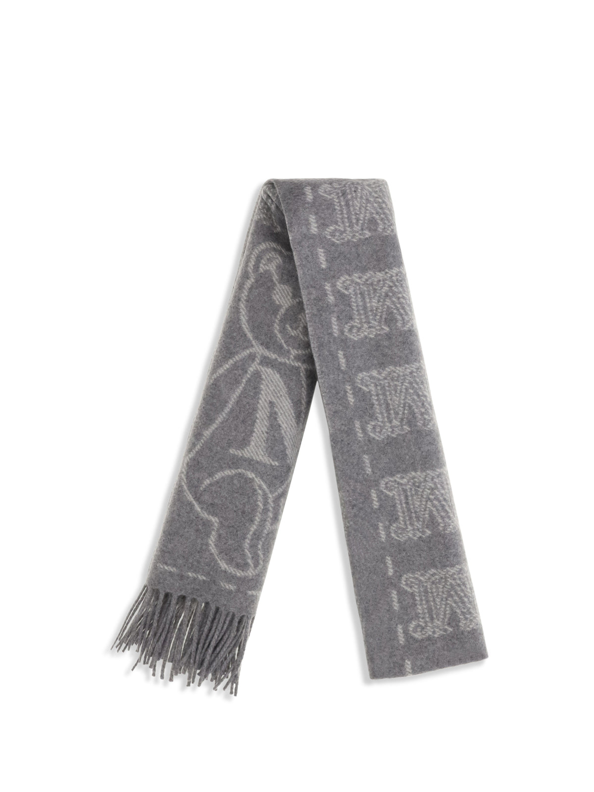 Max Mara Charme Scarf - Grey Dis.Teddy Cream