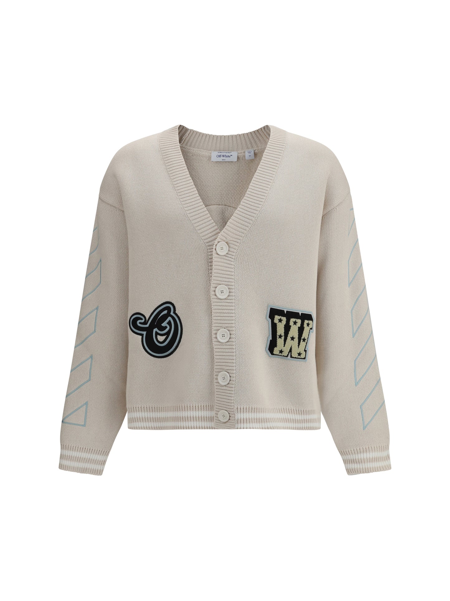 OFF-WHITE Star Logo Diagonal Varsity Cardigan