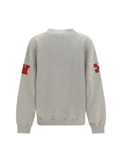 Off-White Off College crewneck Sweatshirt - Grey Melange High Risk Red