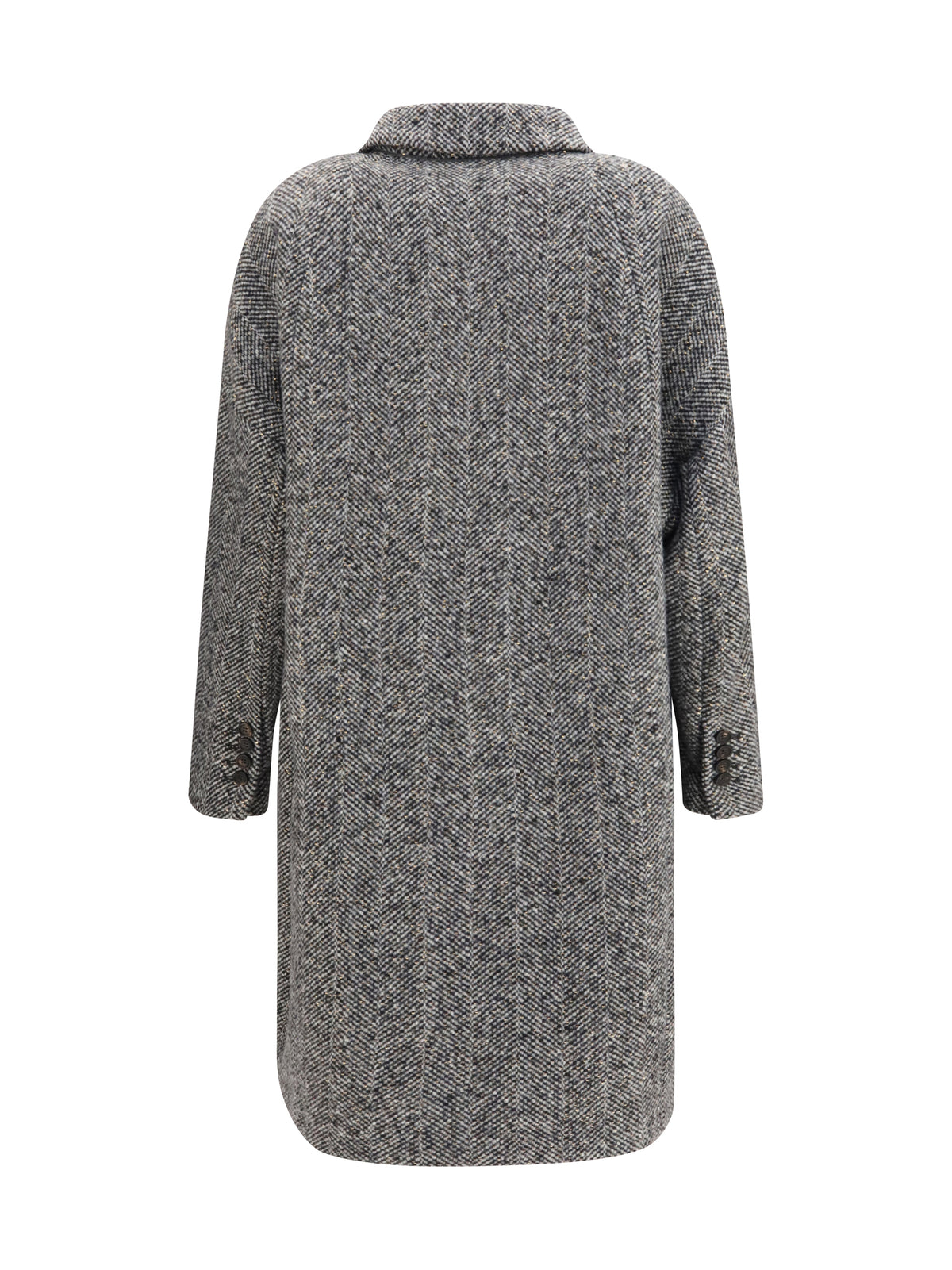 Brunello Cucinelli Double-breasted wool and alpaca blend Coat with sequins - Panama/Black