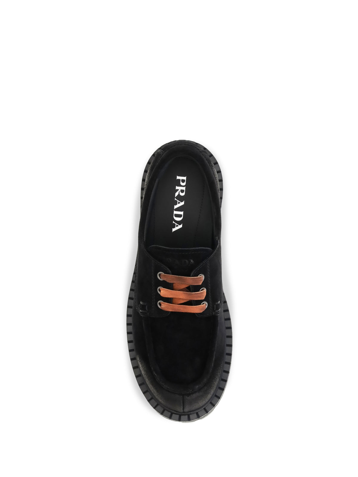 Prada Suede lace-up Loafers - Black