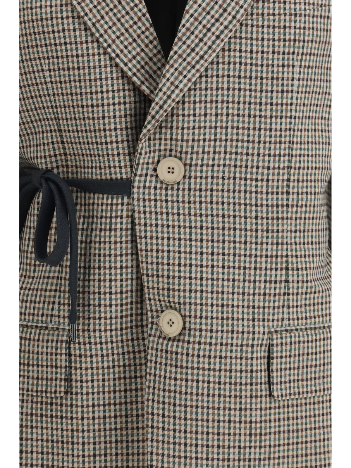 Balenciaga Single-breasted Vichy Jacket - Khaki/Brown