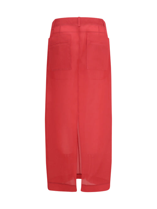 Khaite Lucian midi Skirt - Raspberry
