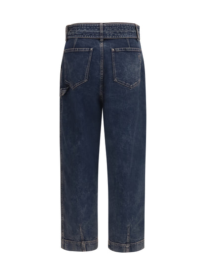 Giorgio Armani Wide-leg Jeans with belt - Grey Navy