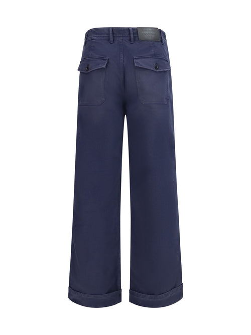 Acne Studios Organic cotton twill Pants - Navy Blue