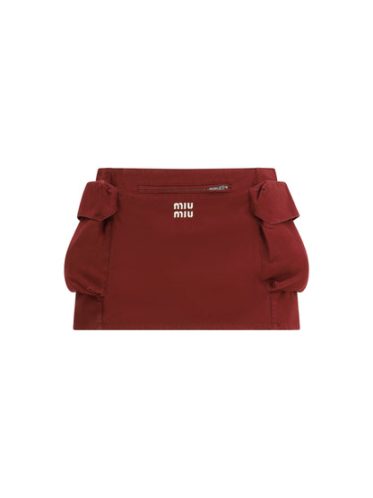Miu Miu Cotton mini Skirt - Amaranto