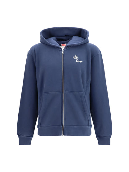 Kenzo Kenzo Tulip zip Hoodie - Blue Black