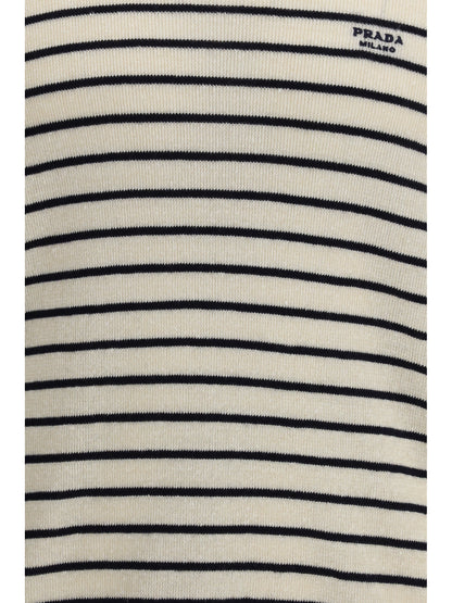 Prada jacquard wool and cotton blend Sweater - Natural