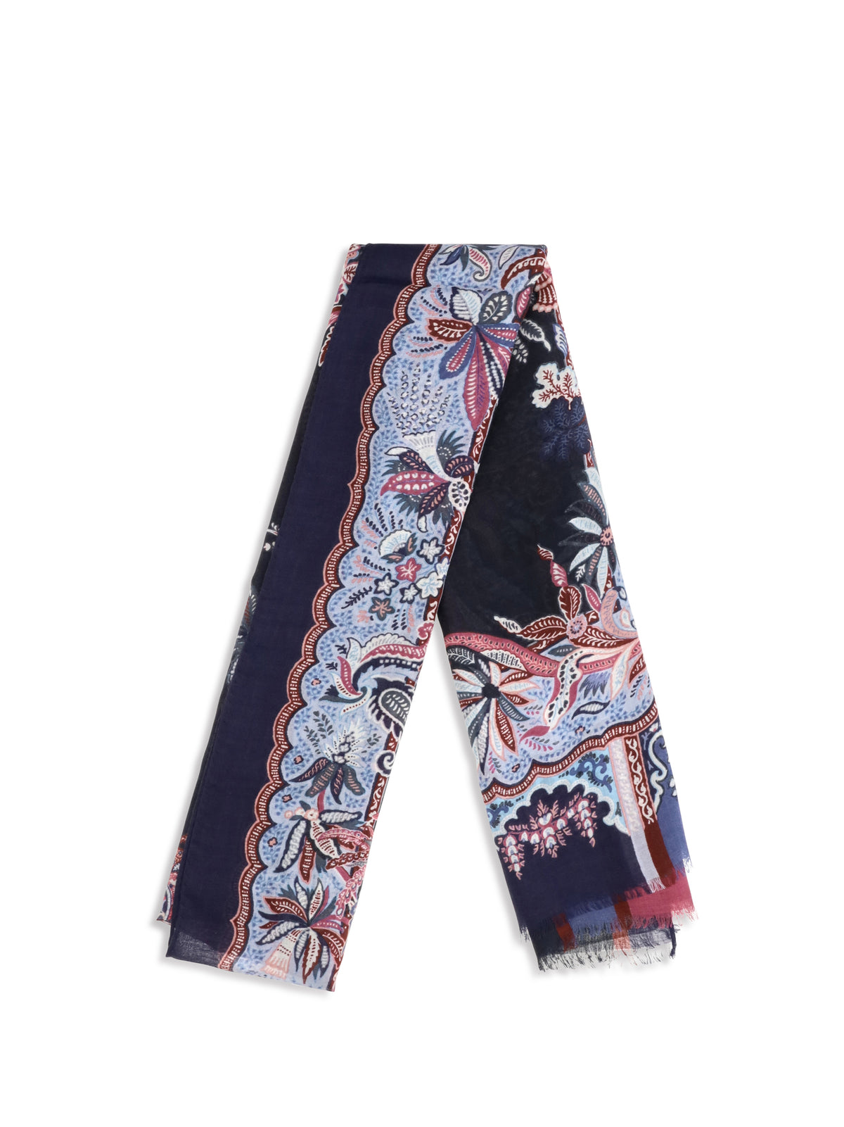 Etro Orfeo modal Scarf - Printed F.Do Blue