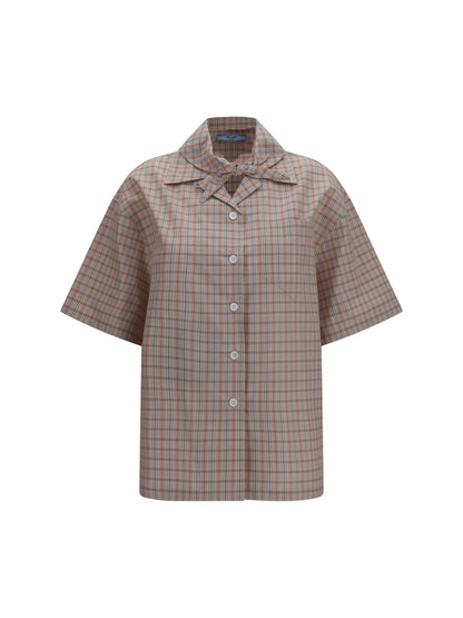 Prada Short-sleeved Check Shirt - Alabastro+Sabbia