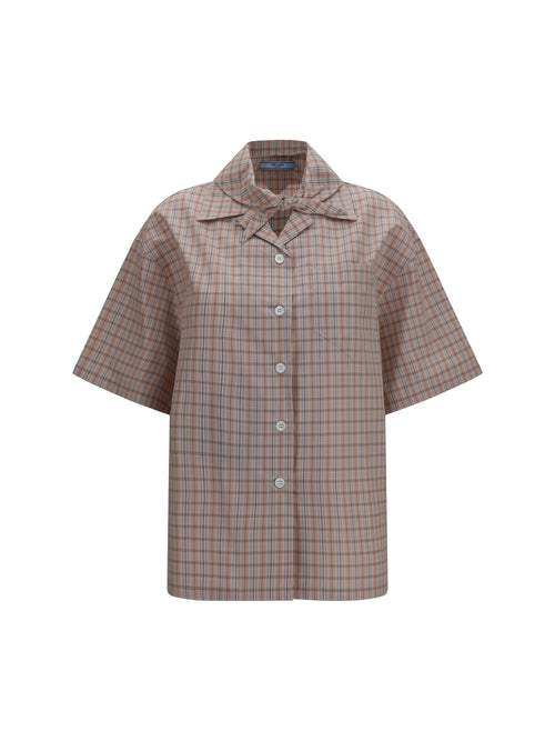 Prada Short-sleeved Check Shirt - Alabastro+Sabbia