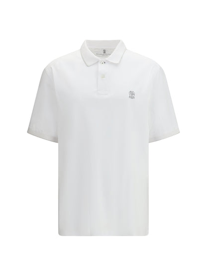 BRUNELLO CUCINELLI Polo in cotton jersey with short sleeves