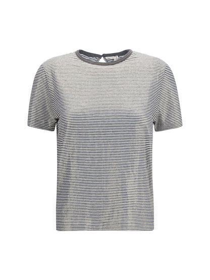 BRUNELLO CUCINELLI Striped short-sleeve crewneck T-shirt