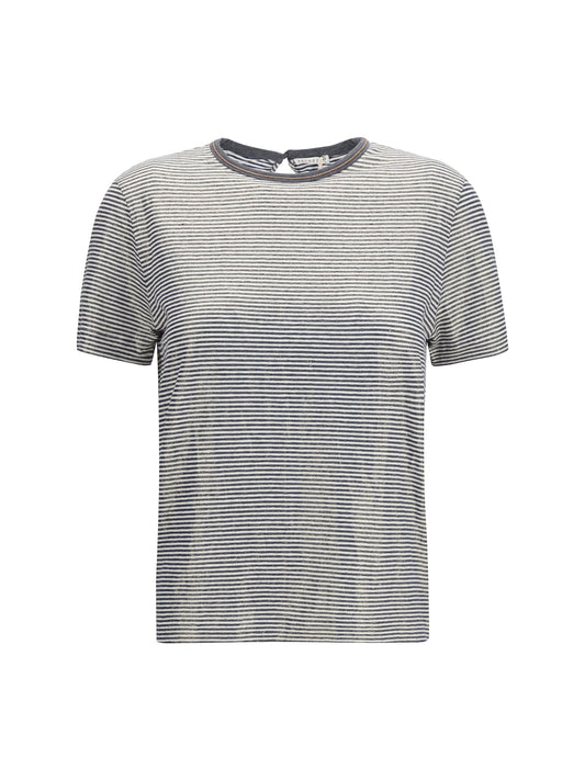 BRUNELLO CUCINELLI Striped short-sleeve crewneck T-shirt
