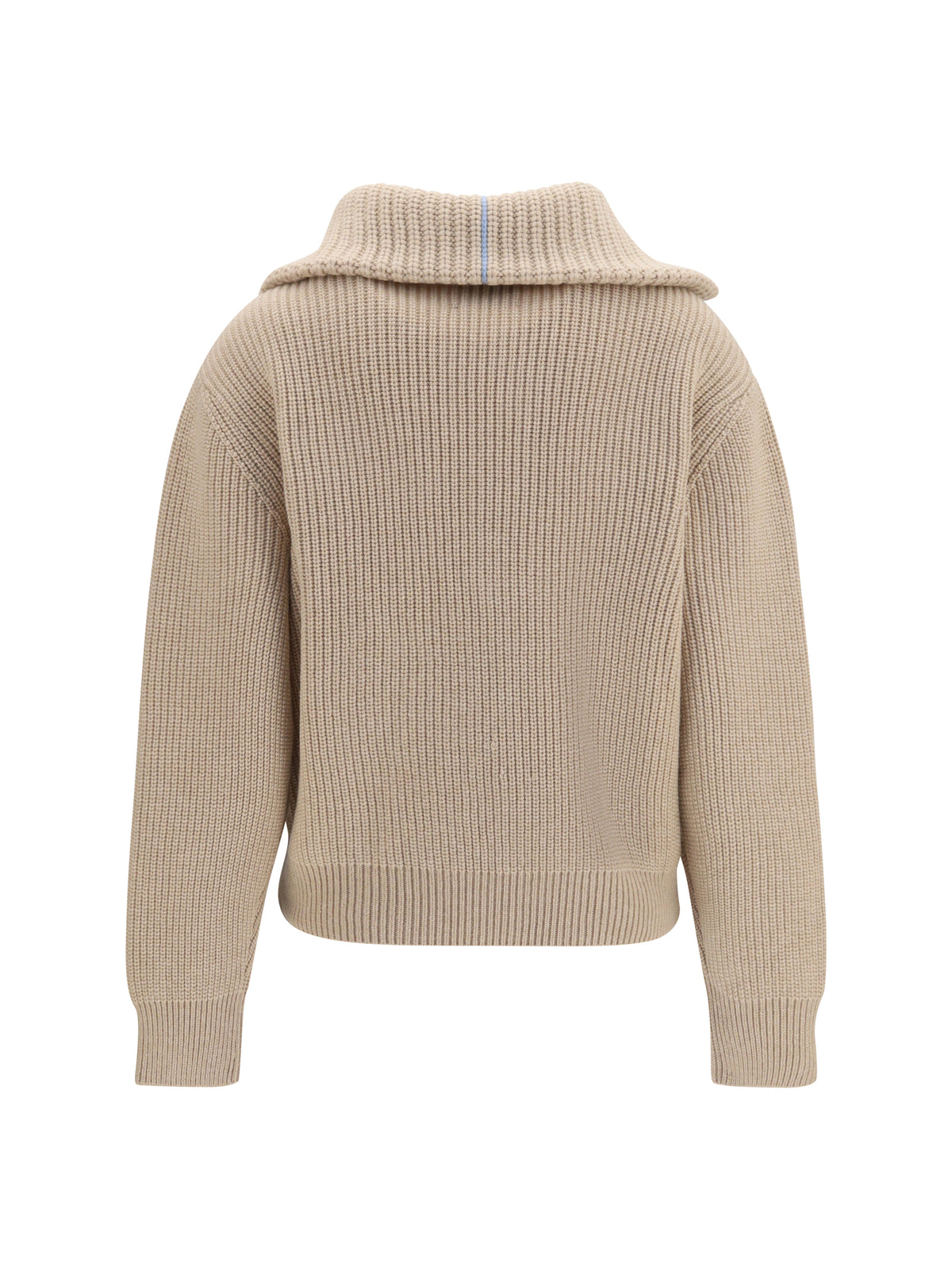 Malo Cashmere high-neck zip Sweater - Light Sand
