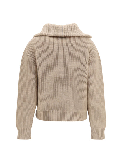 Malo Cashmere high-neck zip Sweater - Light Sand