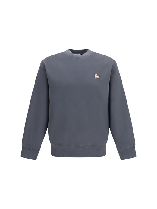 Maison Kitsuné Comfort Chillax Fox crewneck Sweatshirt - Stone Grey