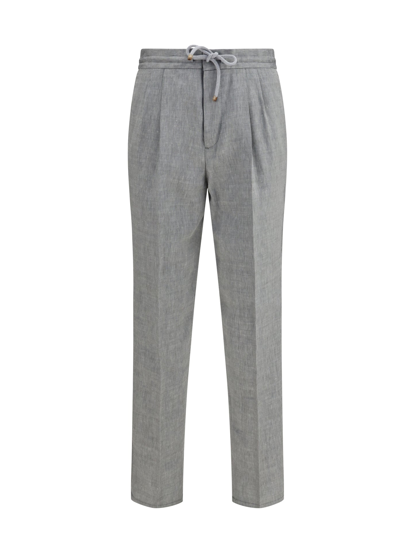 BRUNELLO CUCINELLI Herringbone linen and wool Pants