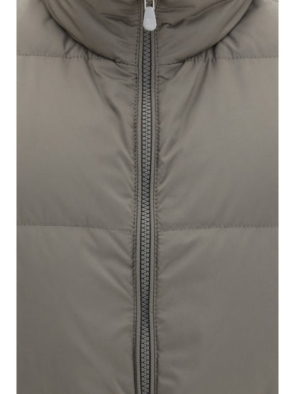 Brunello Cucinelli Sleeveless padded Gilet - Army Washed+Panama