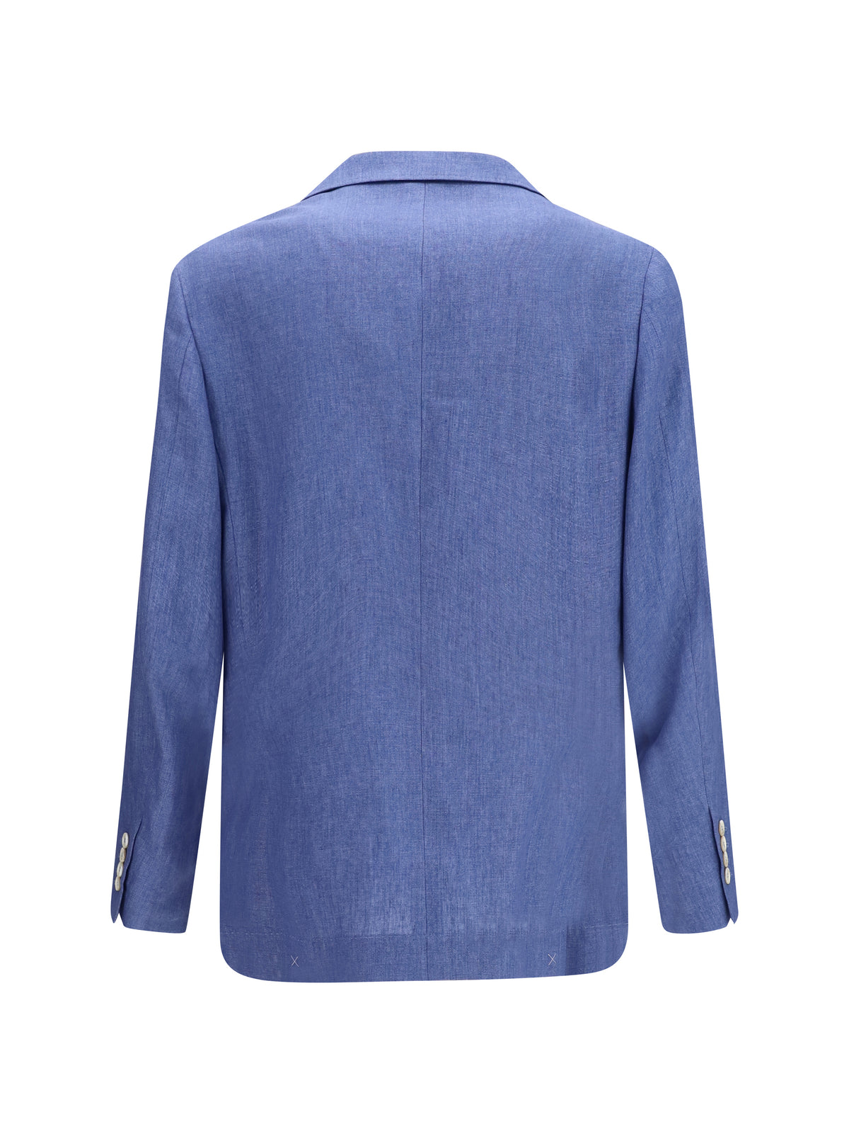 Brunello Cucinelli Deconstructed single-breasted Jacket in mélange linen - Denim