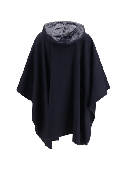 Moncler Padded wool blend Cape - Navy
