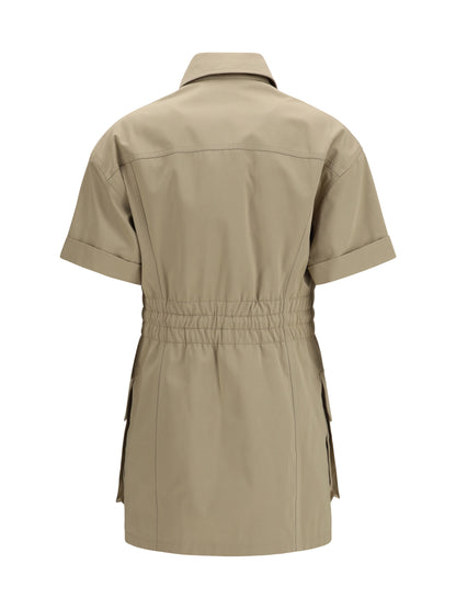 BALMAIN Gabardine Dress with four pockets and buttons