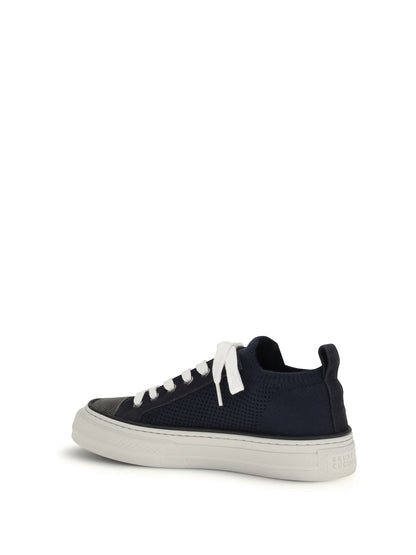BRUNELLO CUCINELLI Cotton knit and suede Sneakers