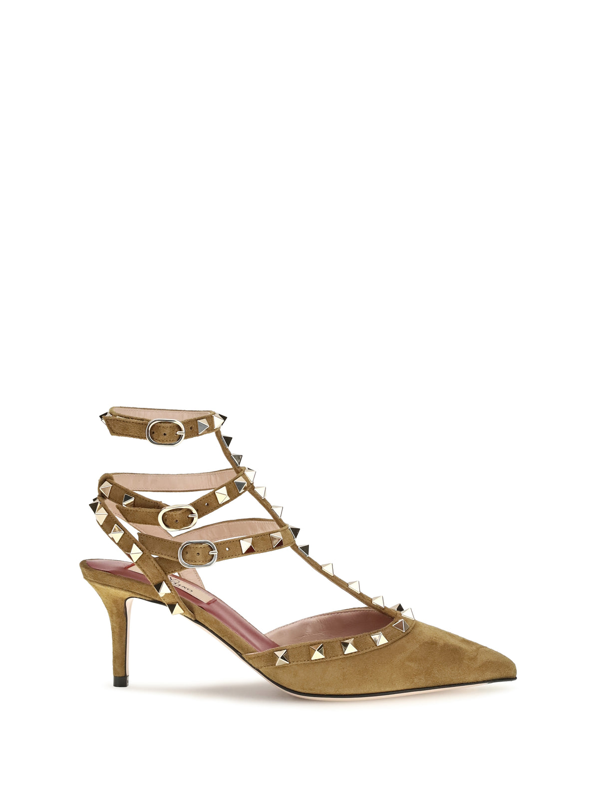 Valentino Garavani Rockstud suede Pumps - Havana Beige