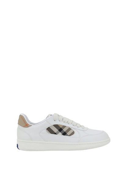 Burberry Leather Sneakers - White/Sand Ip Chk