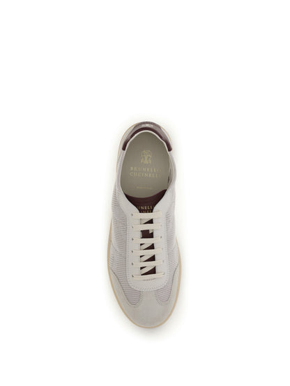 BRUNELLO CUCINELLI Cotton knit and leather Sneakers
