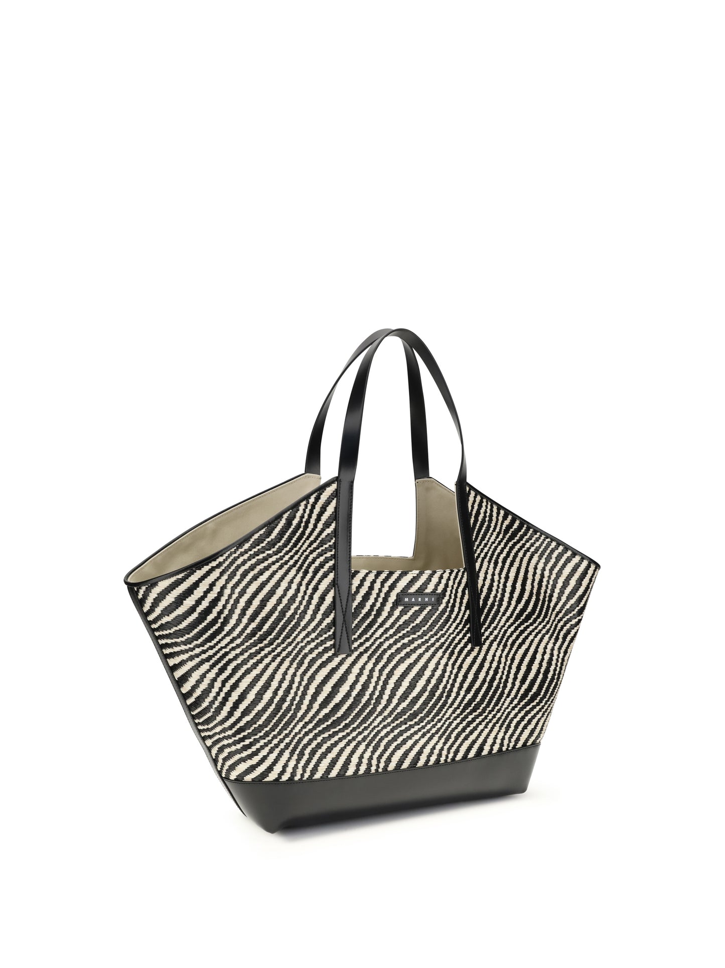 MARNI Raffia effect fabric Tote Bag