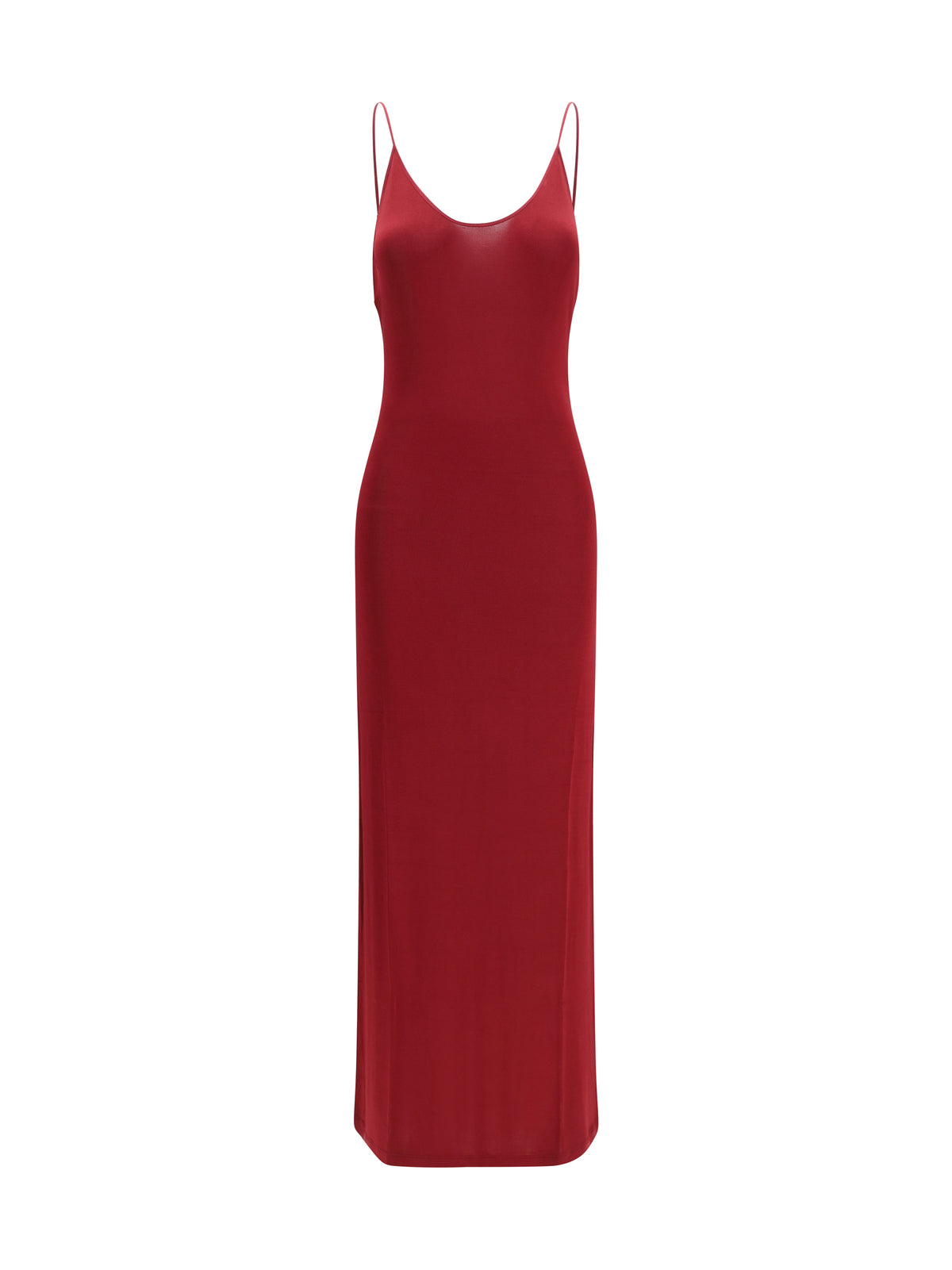 Saint Laurent Backless knit Dress with Cassandre chain - Burgundy