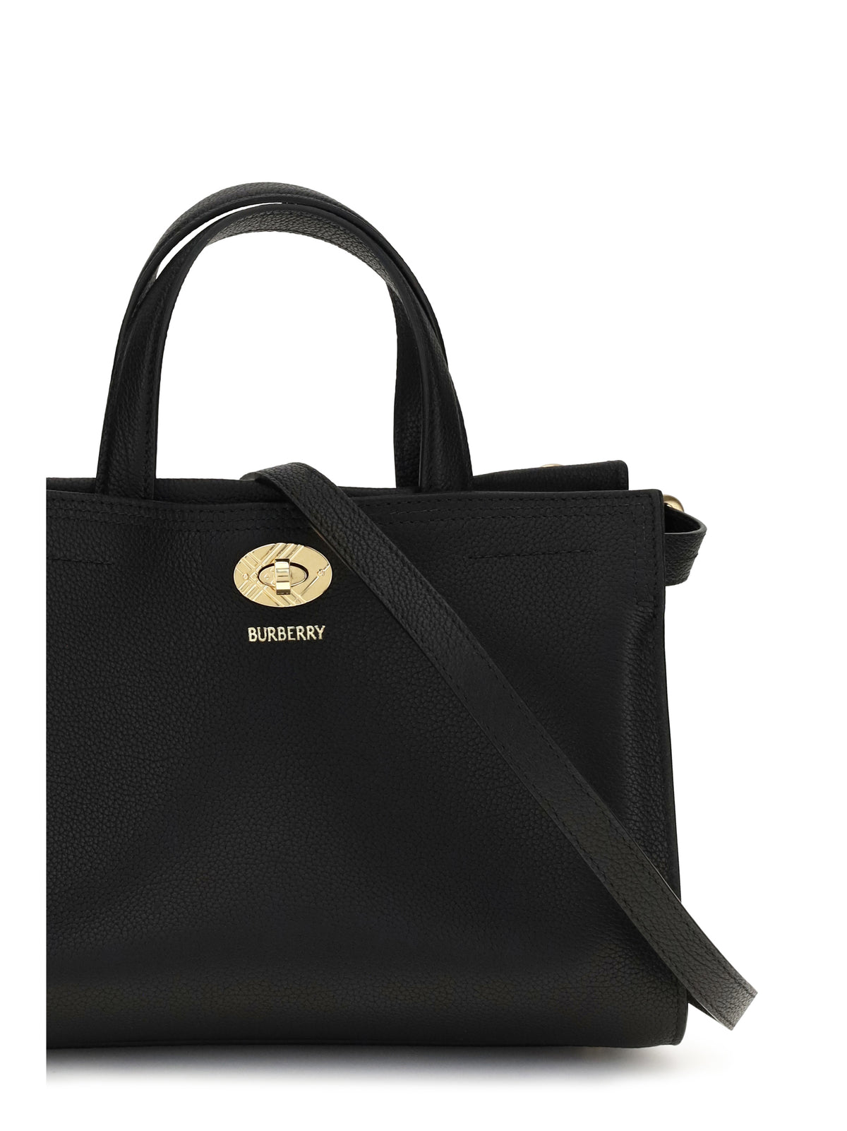 Burberry Mini Cotswolds Check Top Handle Bag - Black