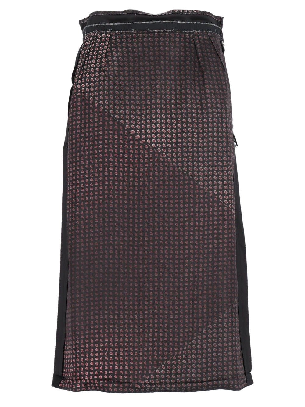 Maison Margiela Paisley Print Midi Skirt - Black