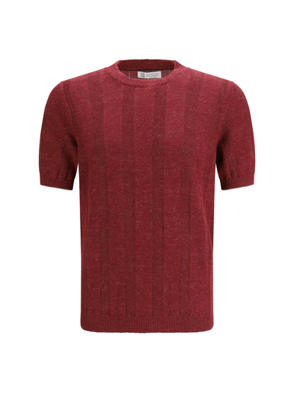 BRUNELLO CUCINELLI Short-sleeve knitted Top