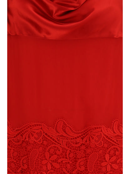 Ferragamo Draped lace Dress - New Red