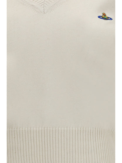 Vivienne Westwood Beatrice V-neck Sweater - Dove White