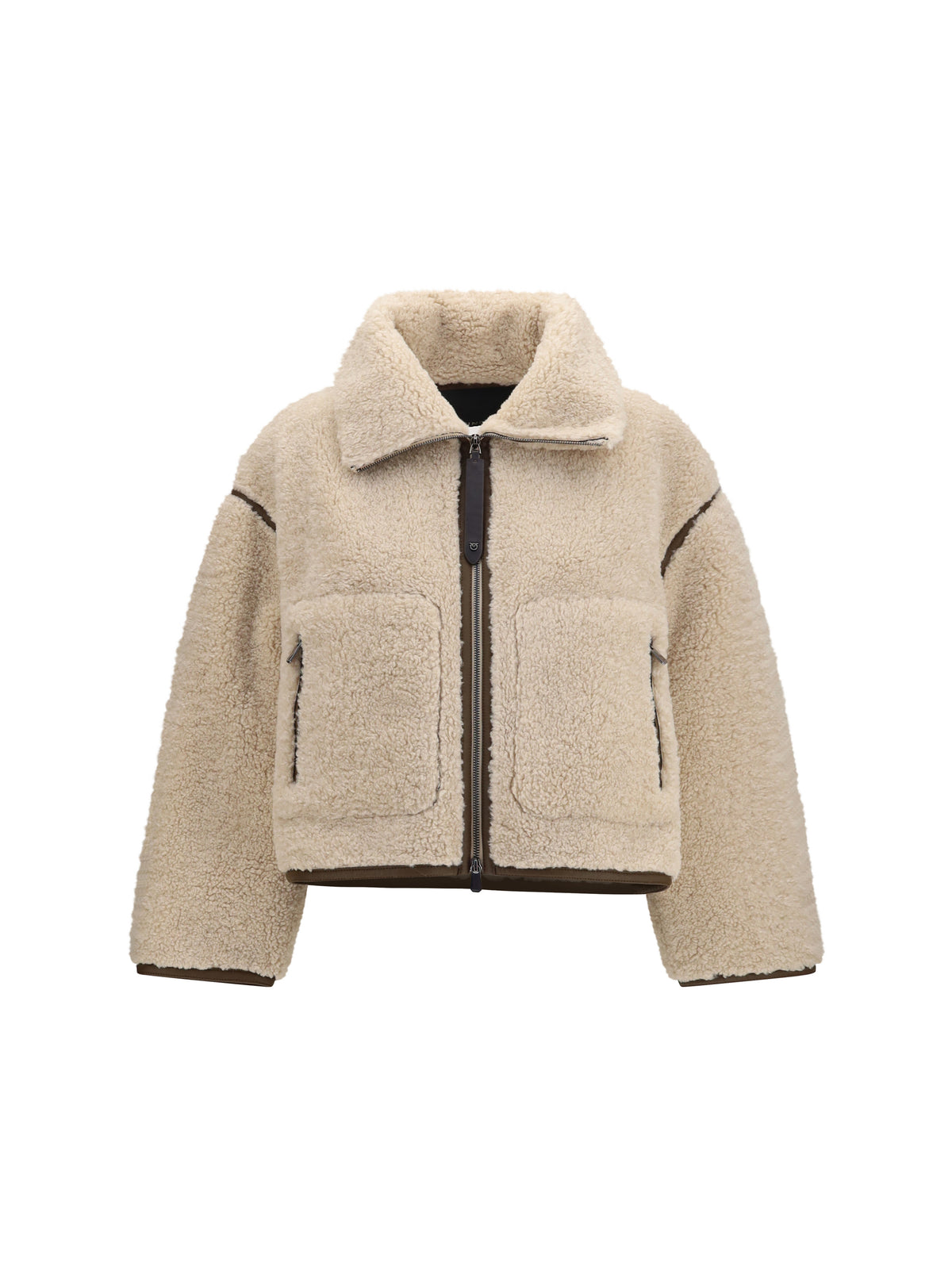 Pinko Eco shearling Jacket - White/Brown