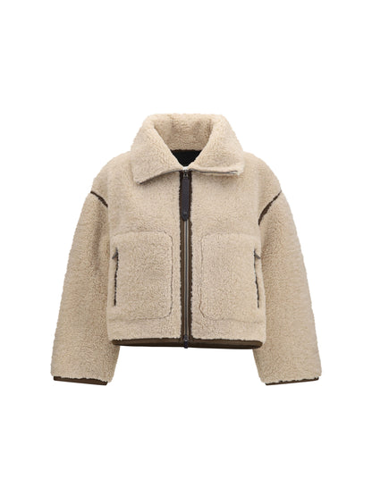 Pinko Eco shearling Jacket - White/Brown