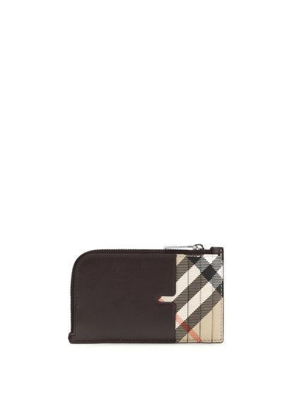 BURBERRY Check zipped Card Holder