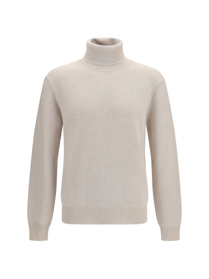 Brioni Wool and cashmere turtleneck Sweater - Beige/White