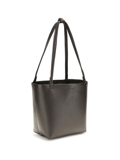 The Row Medium Park leather Tote Bag - Walnut Shadow Ans